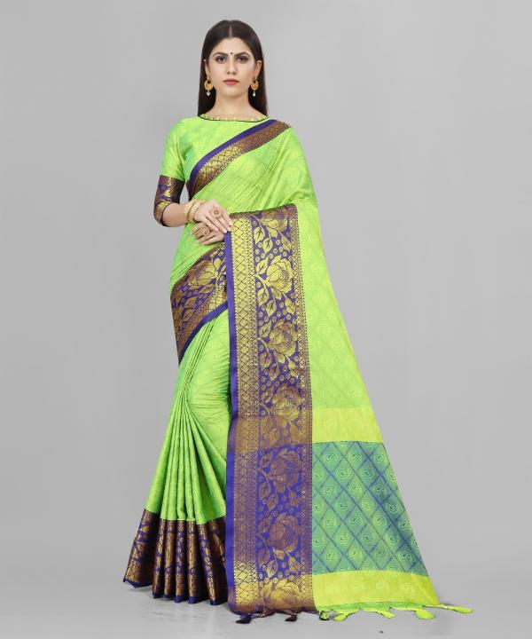 Macazo Ethnic Gulab Patto Fancy Banarasi Soft Silk Saree Collection